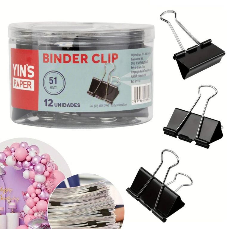 Prendedor de Papel 19 25 32 41 51mm Preto Binder C