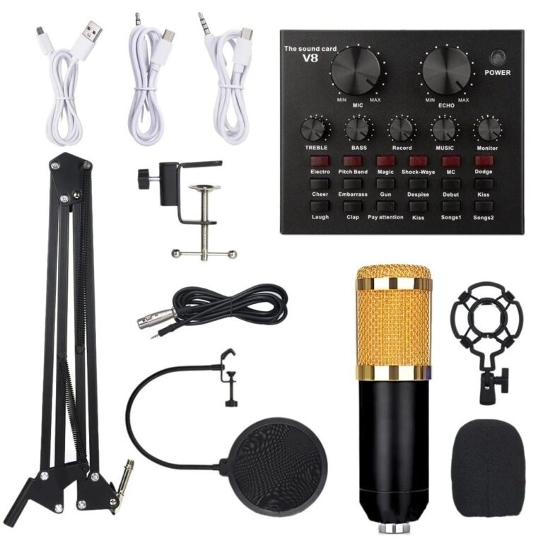 Kit Interface Mesa V8 + Microfone Bm800 Com Braço