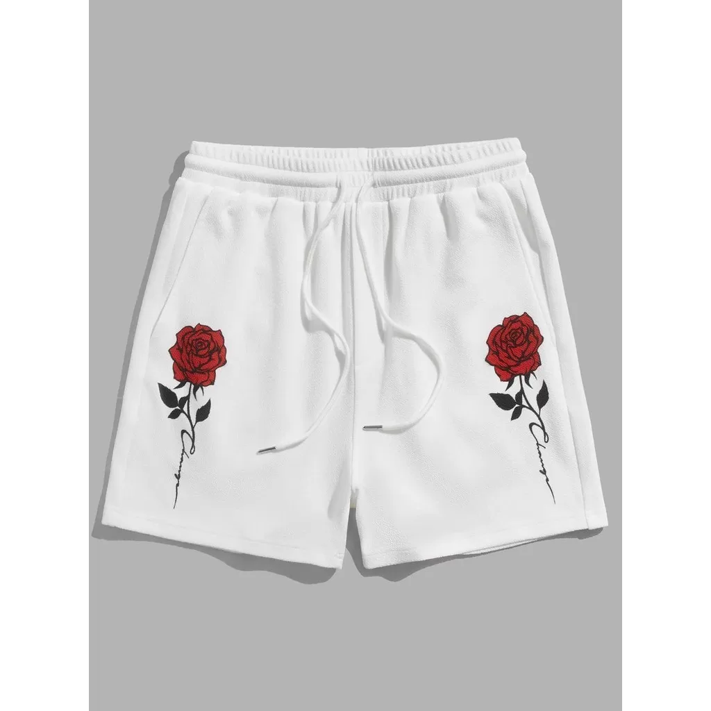 Short Bermuda Moletom Masculina Streetwear Rosas Bom Esportes e Treinos Super Confortavel e Elegante