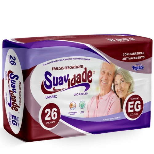 FRALDA GERIATRICA SUAVIDADE EG – 26 unidades