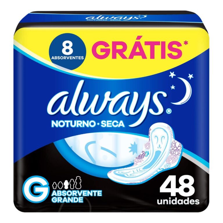 Absorvente Always Noturno Seca G com Abas 48 Unida