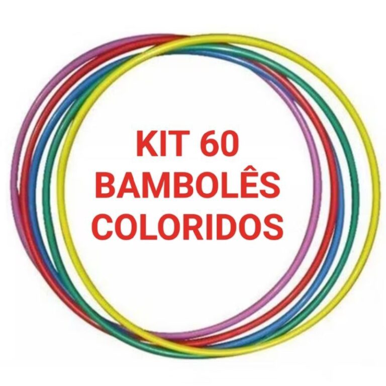 KIT 60 Bambolês Coloridos Infantil e Adulto Resis
