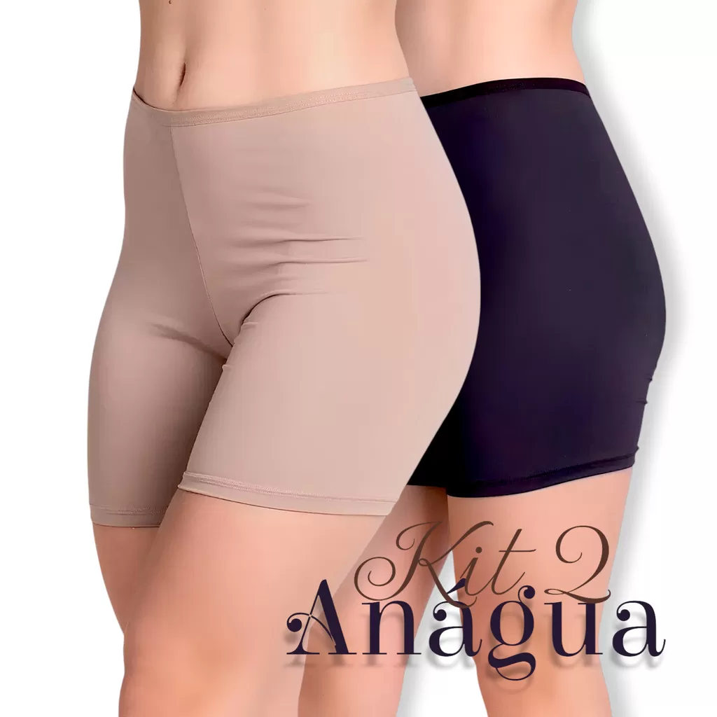 Kit 2 Bermuda Short Anágua Segunda Pele Short Feminino Lingerie Feminina Langerie