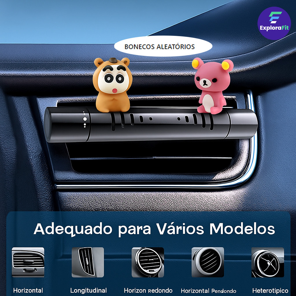 Aromatizador de Carro com Clipe para Ar Condicionado – Perfume, Aromaterapia e Purificação de Ar