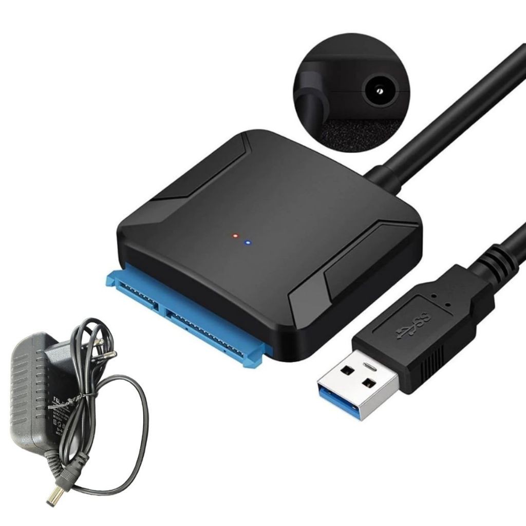 Adaptador SSD Sata USB 3.0 Hdd 2.5/3.5 Com fonte de Alimentação 12V 2A