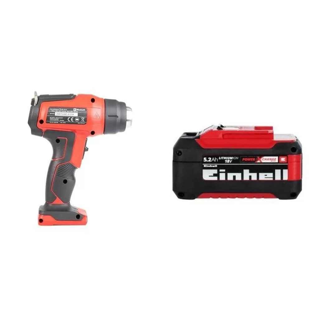 Kit Soprador Termico a Bateria Te-ha 18 Li – Solo com Bateria Power X-change 18v 5,2ah Plus Einhell