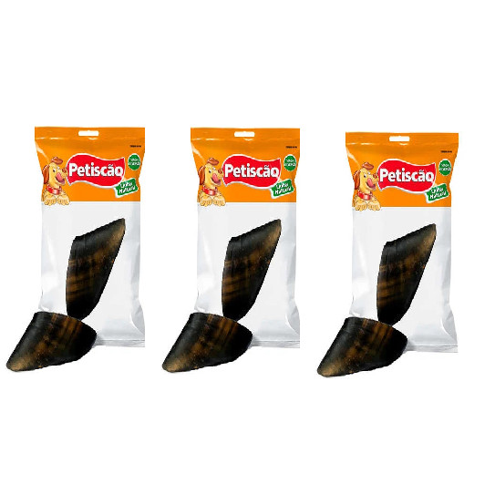 Kit 3 Casco Bovino Petiscão Mordedor Distração 