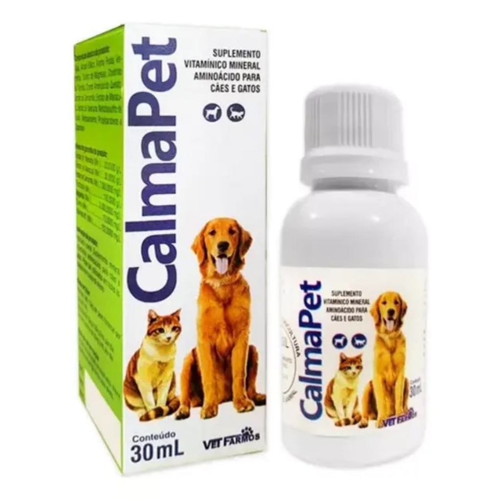 Calma Pet 30mL – calmante natural para cães e gatos reduz a ansiedade o estresse e promove bem-estar