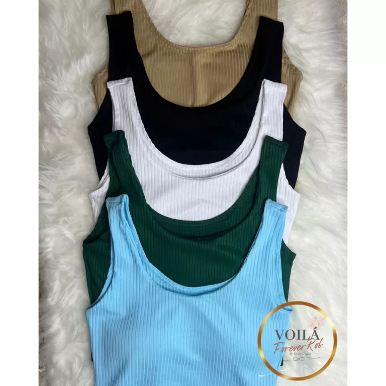 Cropped canelado com bojo promocao blusinha verao 