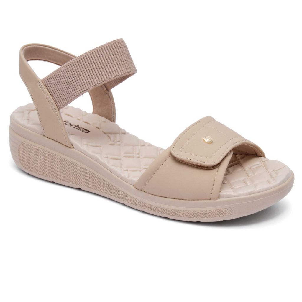 Sandália Comfortflex Anabela Feminina Bege 2486403-cv1