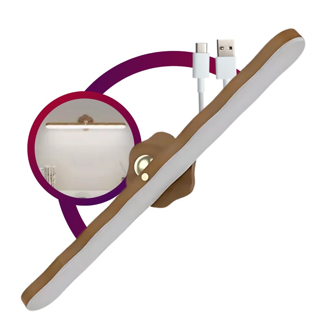 Lampada de Parede Led Rotativa 360 Graus Magnetica Escritorio Sala Moderno Sem Fio Recarregavel USB