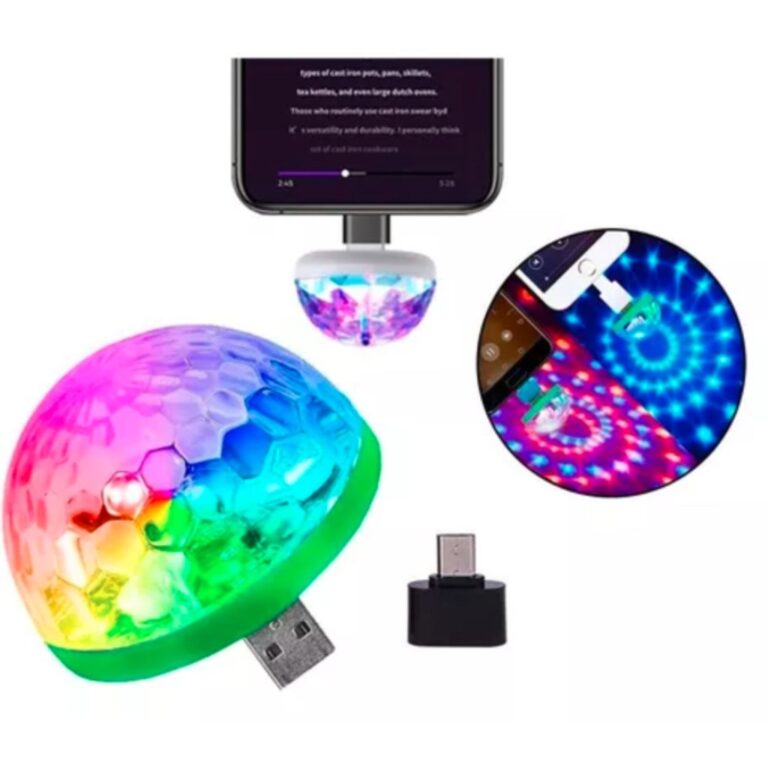 Globinho De Luz Lampada Led Rgb Festa Usb Para Cel