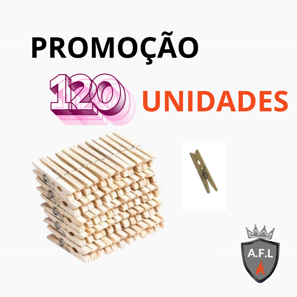 KIT COM 120 UNIDADES DE PRENDEDOR DE ROUPAS, MADEIRA-REFORÇADA
