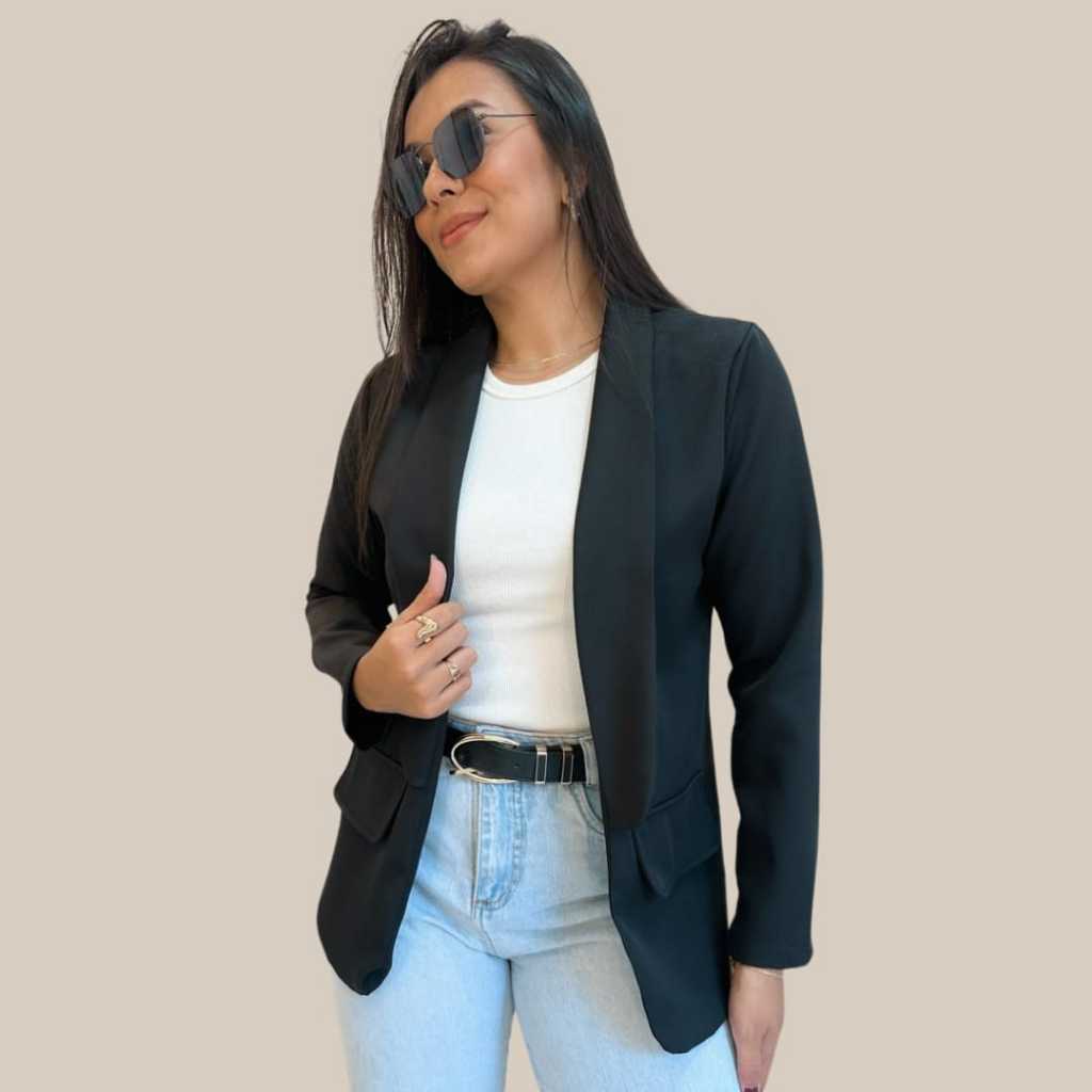 Blazer Alfaiataria Estiloso Blazer Basico Feminino