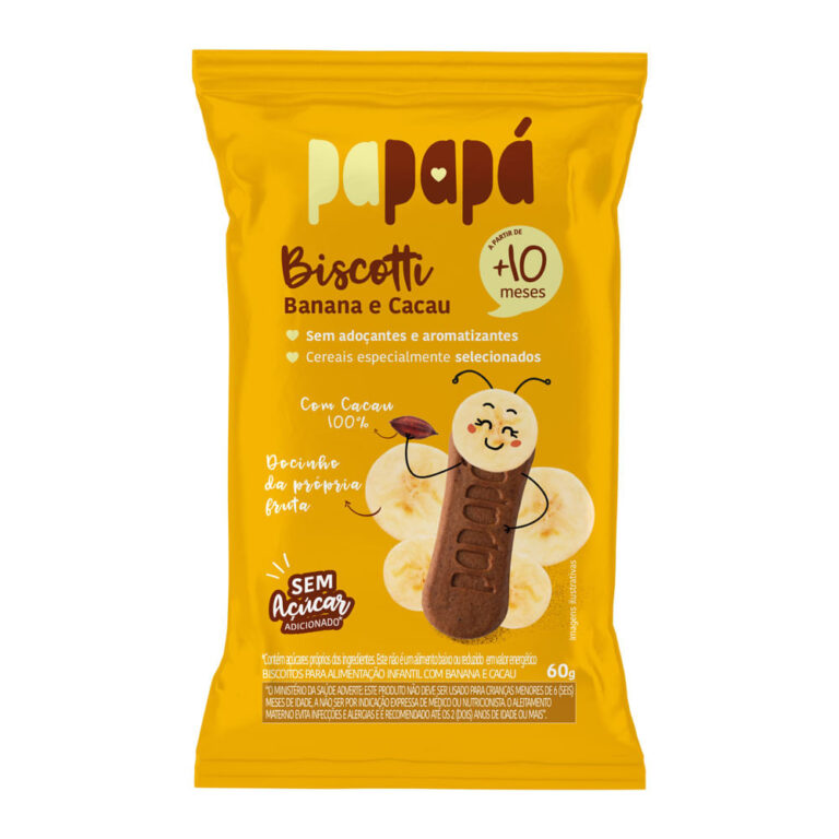 Biscotti Papapá 10+ Meses Sabor Banana e Cacau 60