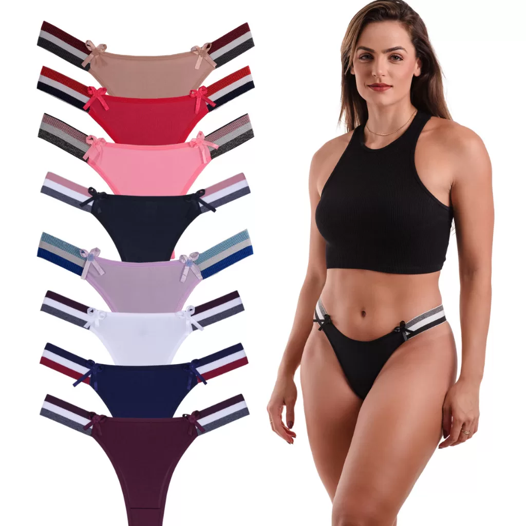 kit Calcinha Feminina Tanga Fio Dental Microfibra Sensual Adulto