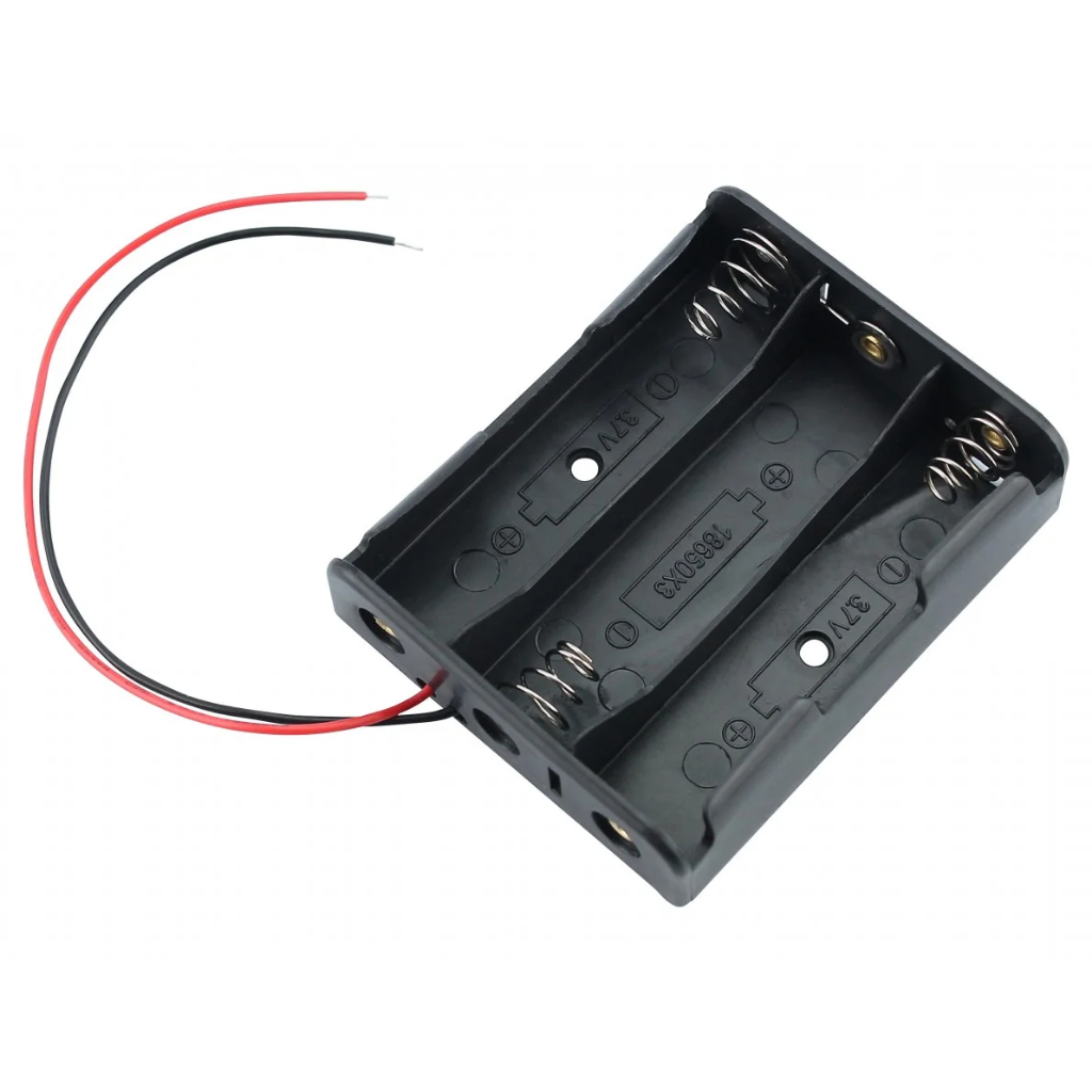 Suporte Case Para 3s Baterias 18650 12.6v Com Mola E Fios