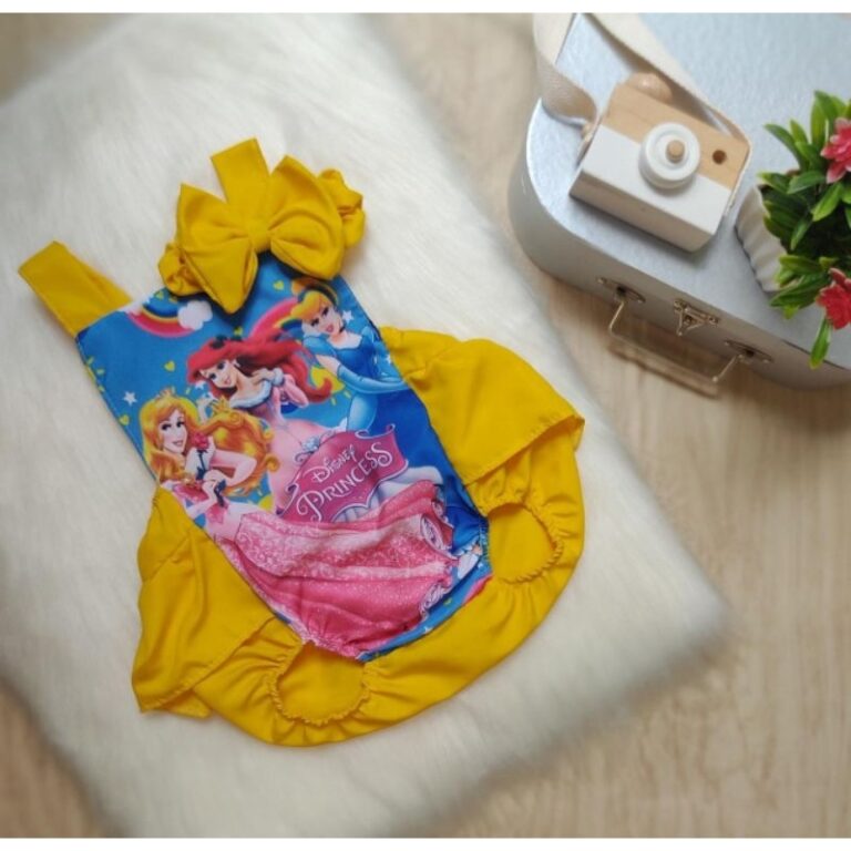 romper body princesas veste até 1 ano