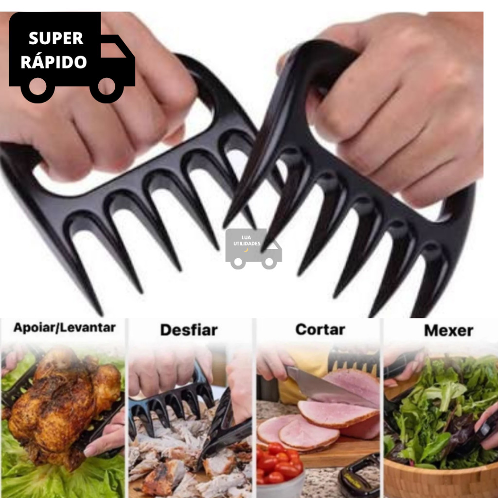 Garfo Desfiador Garra De Urso Para Churrasco 2 Peças