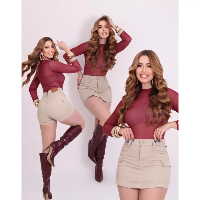 Short Jeans cargo Feminino com bolso Lateral Empin