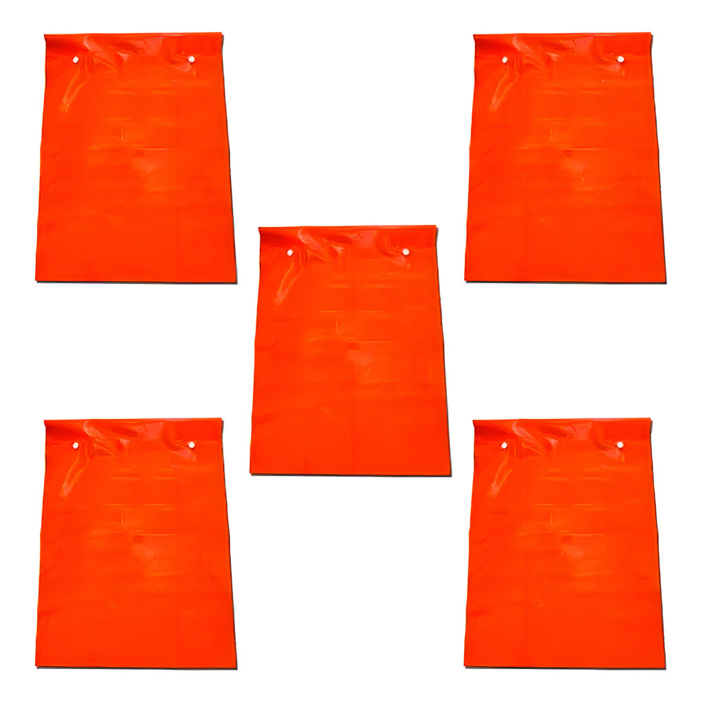 Kit C/ 5 Bandeirola P/ Escada Sinalização Laranja Reforçada