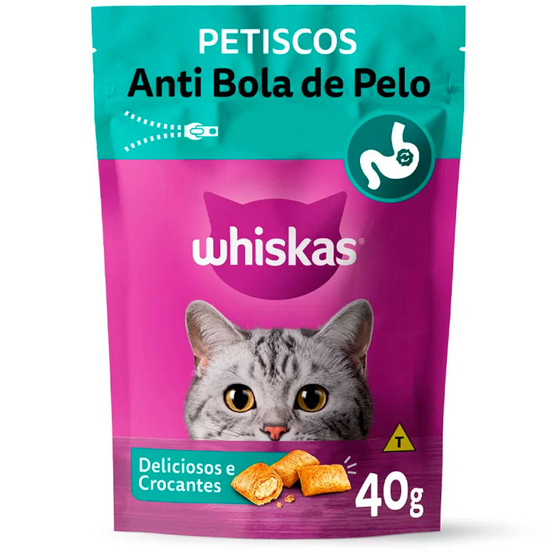 Petiscos Para Gato Whiskas Anti Bola De Pelo 40g