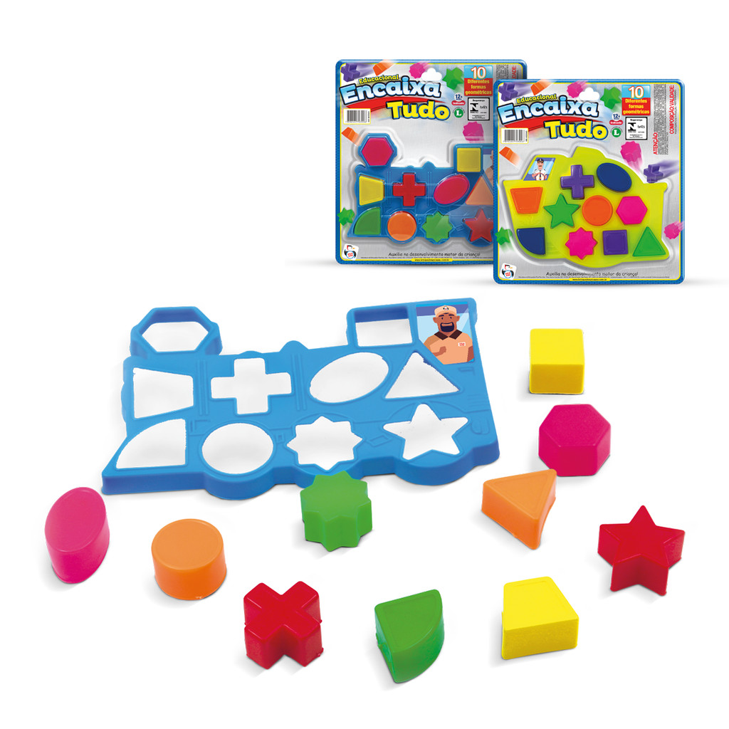 Brinquedo para Bebês e Crianças de 1 ano Encaixa Tudo Pedagógico e Didático