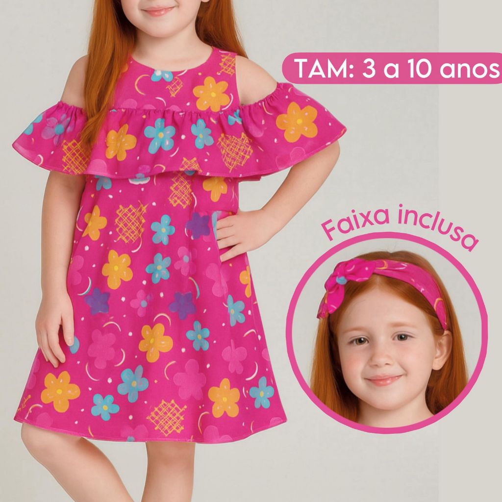 Vestido Infantil Menina Xadrez  COLORIDO Quadrilha Junino Tradicional  Luxo