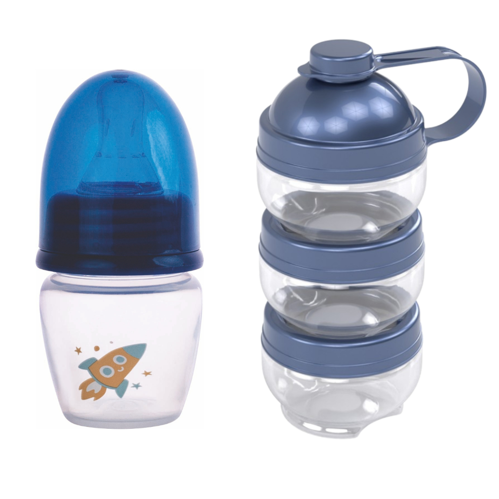 Kit Mamadeira Anticólica 40ml e Dosador De Leite Em Pó Infantil