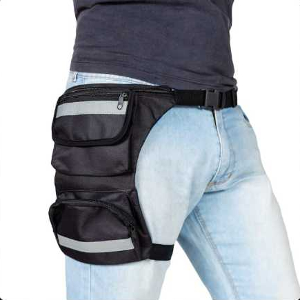 Pochete cartucheira de perna com 4 bolsos para mot