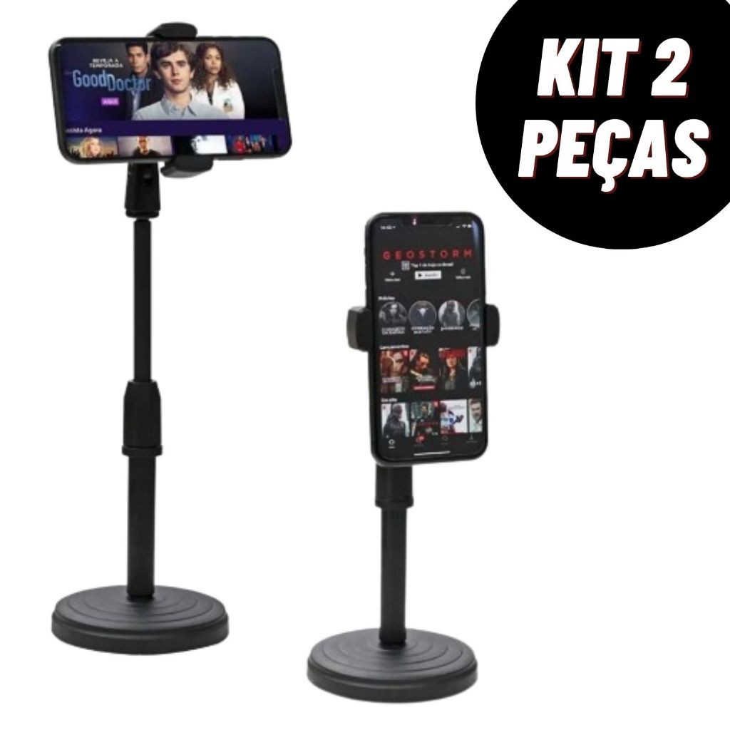 Kit Suporte Tripé Celular Smartphone Mesa Portátil Selfie 360..