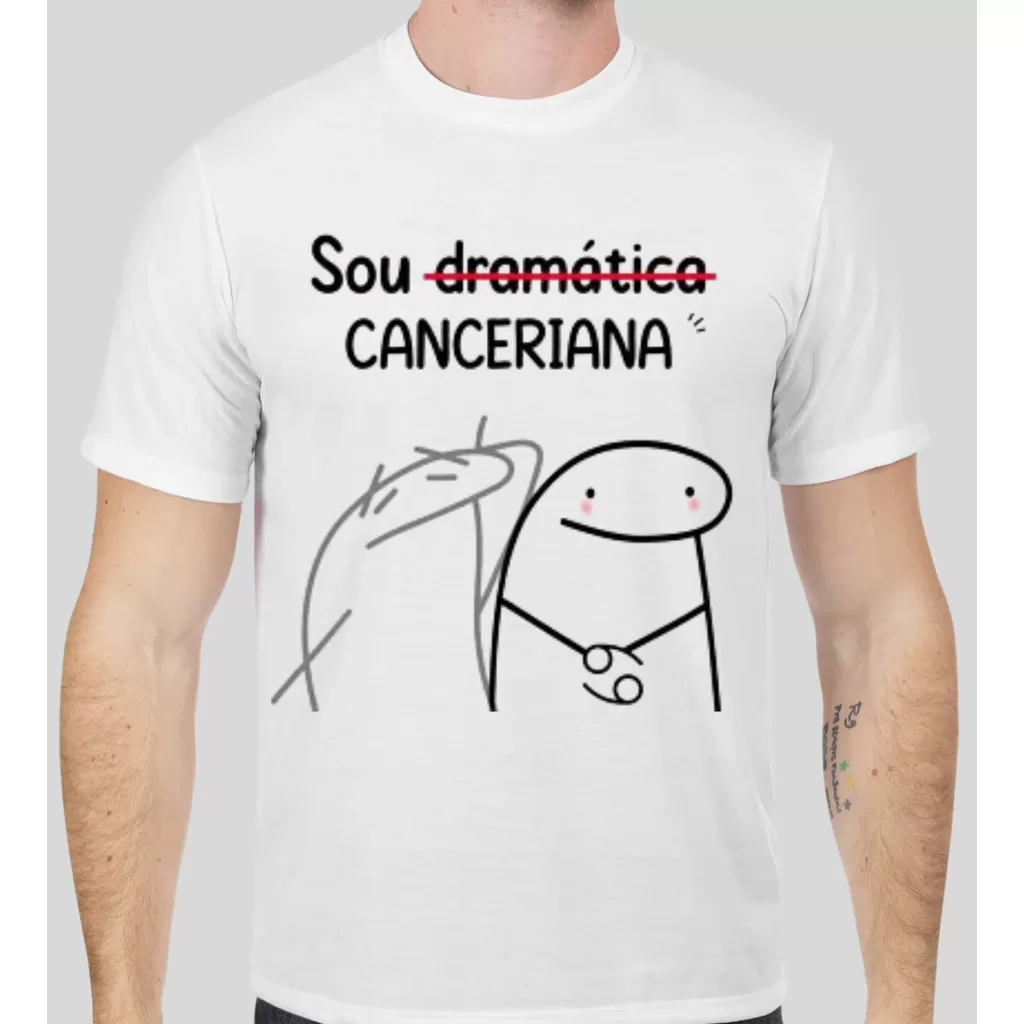 Camiseta Frase Flock – Sou Dramática, canceriana – Frase engraçada, signo, canceriana