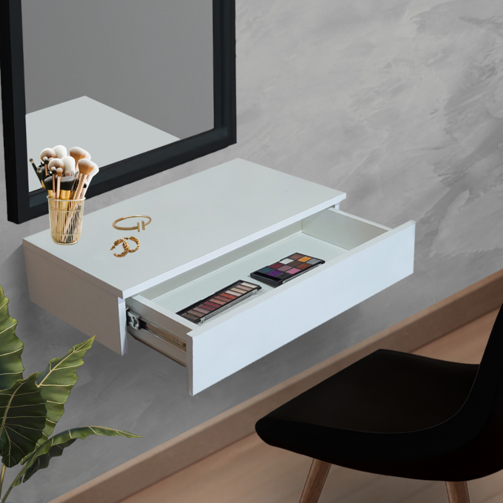 Penteadeira com Gaveta Multifuncional Corrediça Organizadora Maquiagens Hall de Entrada