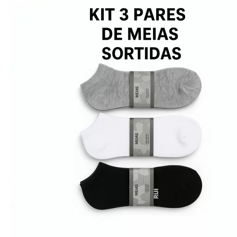 Kit Pares de Meia Soquete Cano Curto Masculino 35 