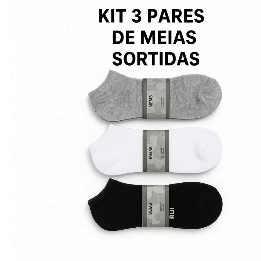 Kit Pares de Meia Soquete Cano Curto Masculino 35 ao 40