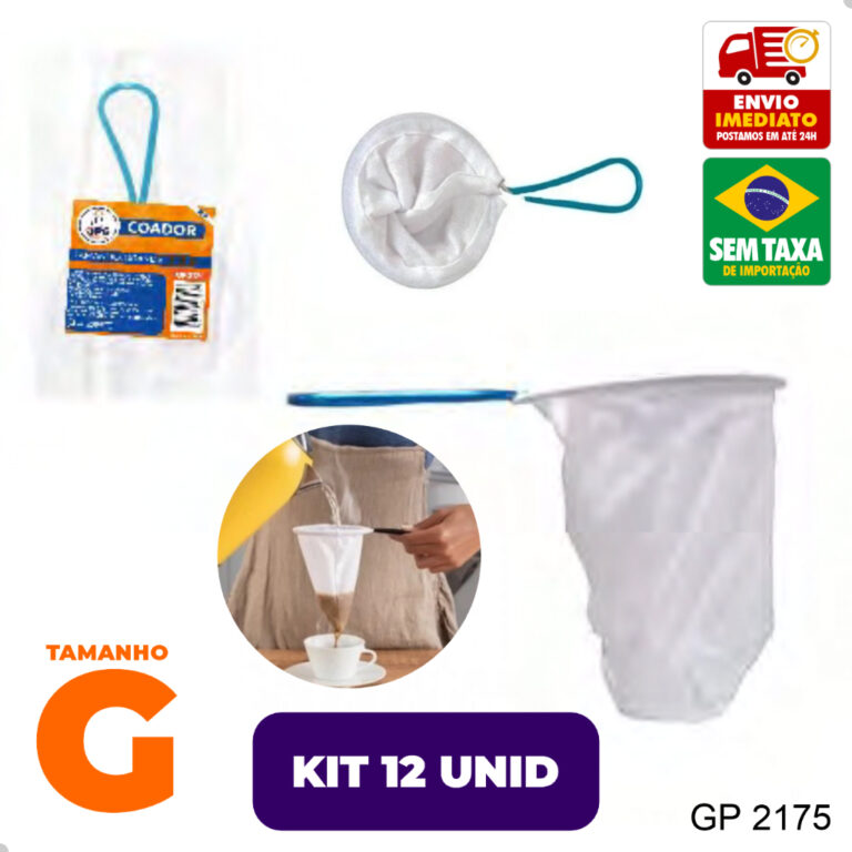 Kit 12 Coador de Malha para Café P M G Pano Cabo 