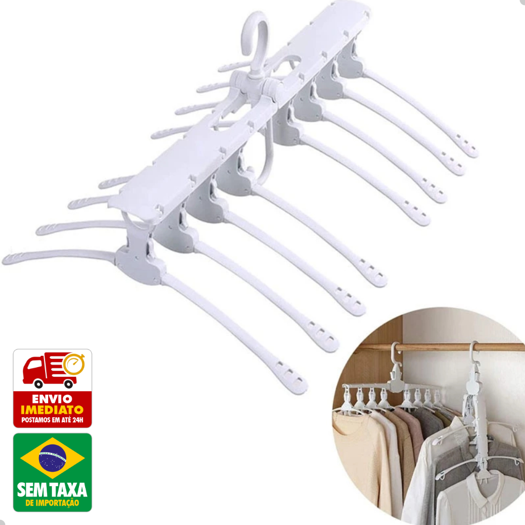 Cabide Dobrável Retrátil 8 Em 1 Organizador Multiuso LigBrin 2505