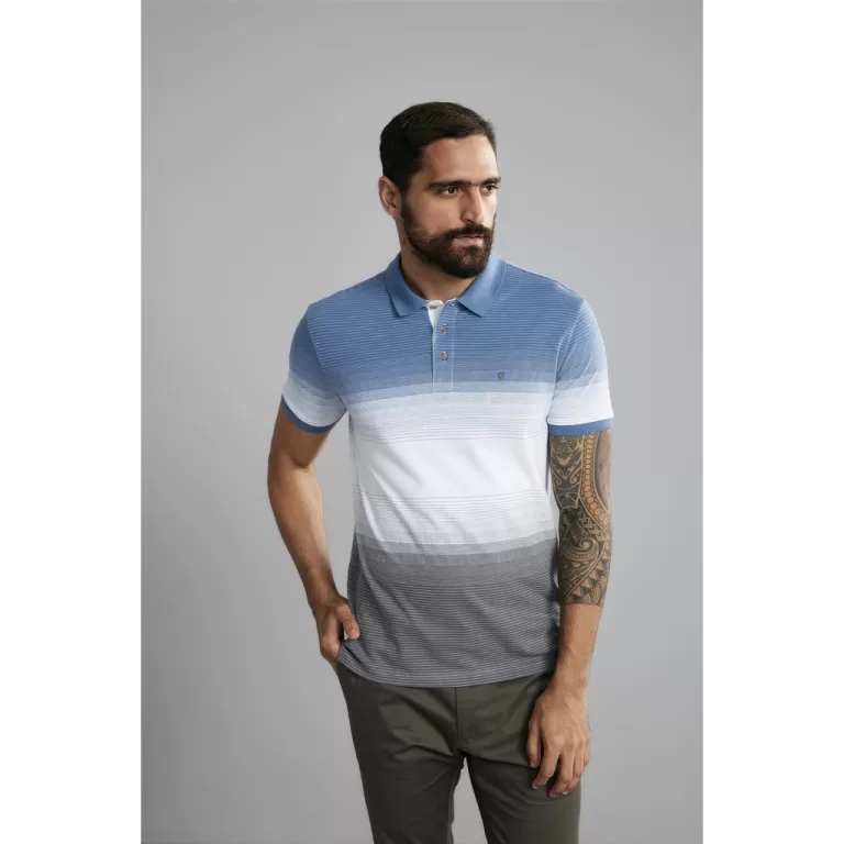 Polo Manga Curta Piquet Slim Fit – Azul / Ci