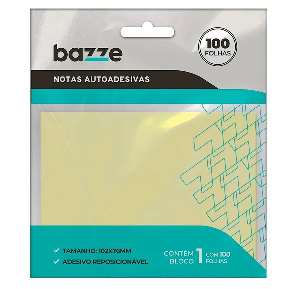 Nota Adesiva Bazze 100 Folhas Amarelo