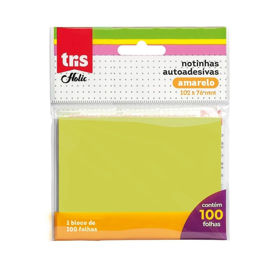 Nota Adesiva Tris Holic Amarelo 100Folhas