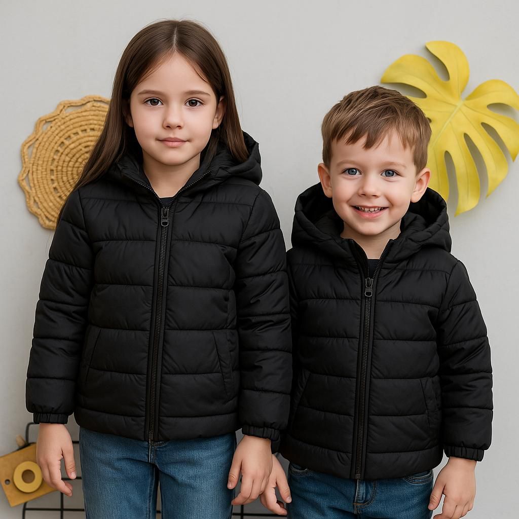 Jaqueta Puffer Bobojaco Gominho Infantil com Zíper Inverno Gola Alta #7