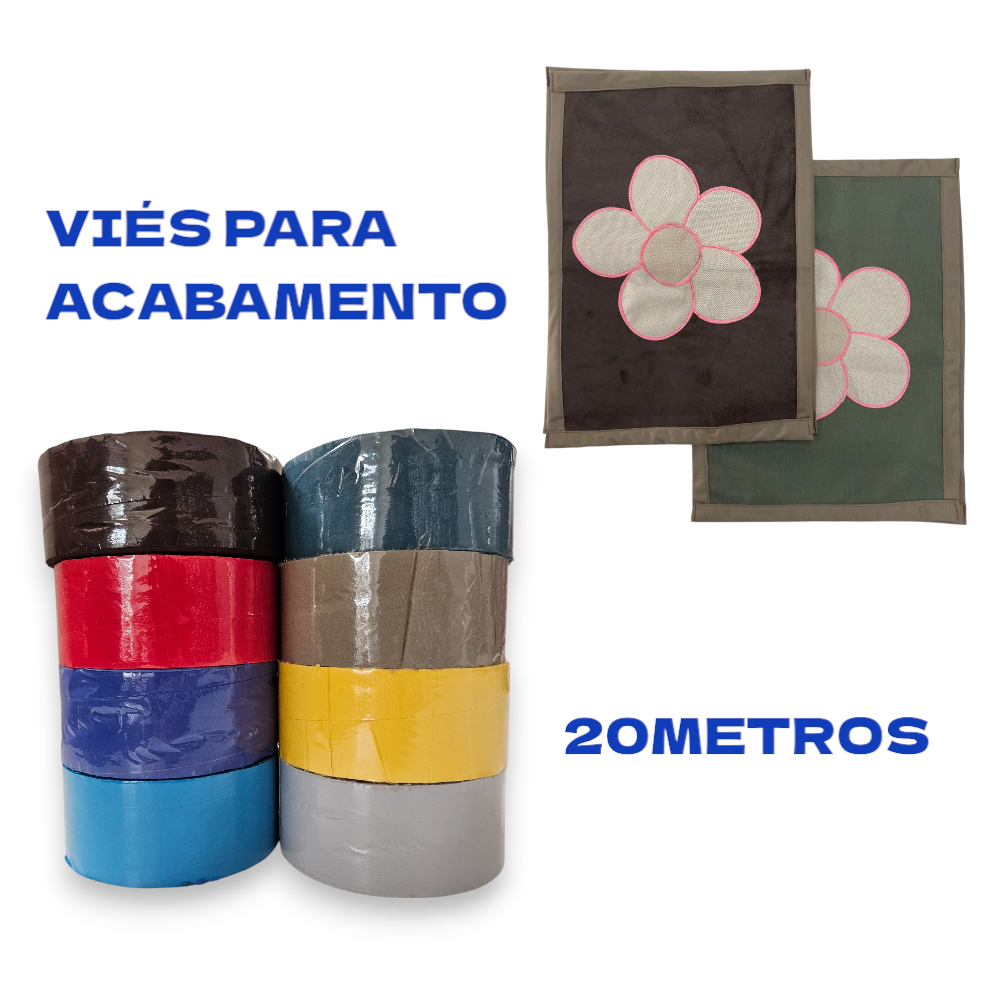 20 Metros Viés de Microfibra 7cm – Artesanato, costura e Acabamentos em Geral