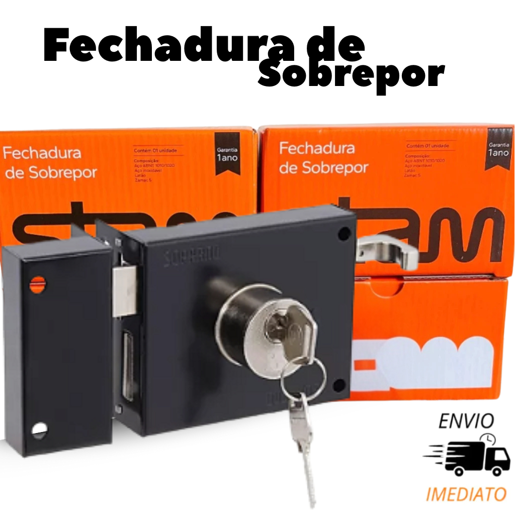 Fechadura de Sobrepor Para Portão 701/100 com 2 Chaves STAM