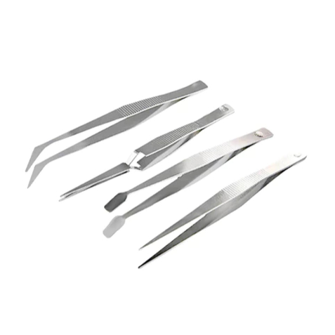 Kit 4 Pinças Reta, Curvada, Curvatura Bico Pato P