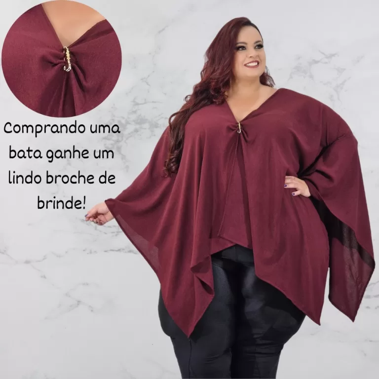 KaluModas Bata Plus Size Boho Chic Assimétrico Mu