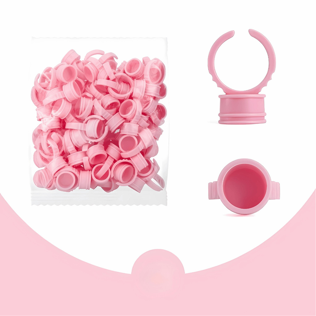 Kit 200 Acessórios Anel Batoque Multiuso para Henna Cola e Micropigmentação