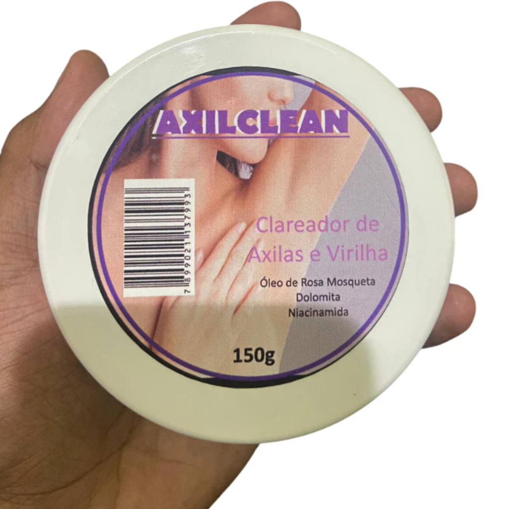 Clareador de Axilas e Virilhas Axilclean 150 gr, Axilas e Virilhas Escuras Nunca Mais.