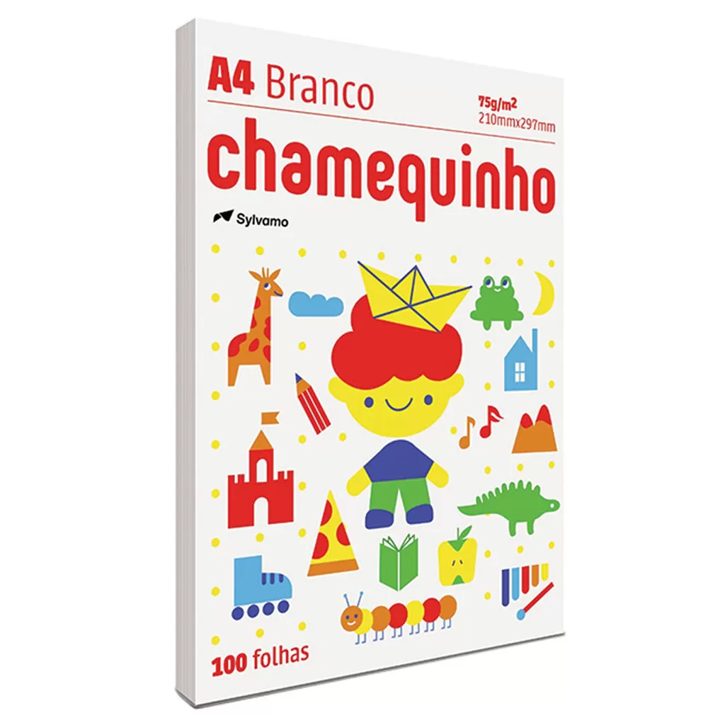 Papel Chamequinho A4 Sulfite Branco Chamex – Escolha entre 75g, 120g ou 180g com 50 ou 100 folhas