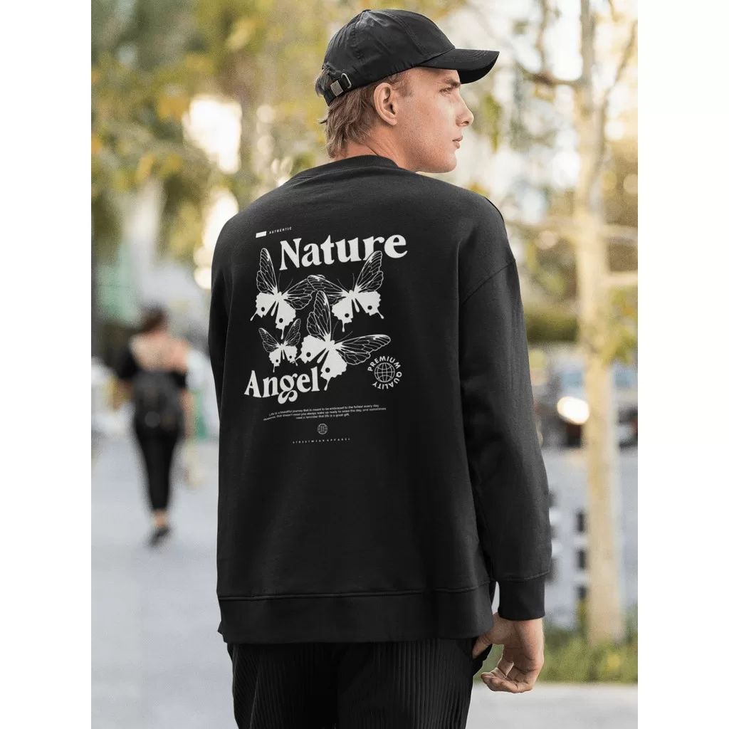 Moletom Careca Blusa de Frio Suéter Gola Redonda Masculino Casual Streetwear 100% Algodão Estampado