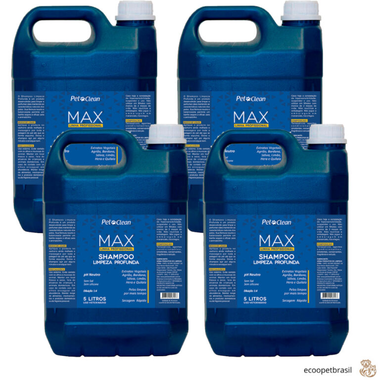 Kit 4 Shampoo Max Profissional Limpeza Profunda 1: